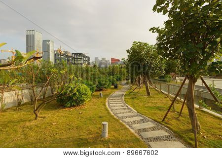 SHENZHEN - OCT 20: ShenZhen downtown on October 20, 2014 in Shenzhen, China. ShenZhen is regarded as one of the most successful Special Economic Zones.