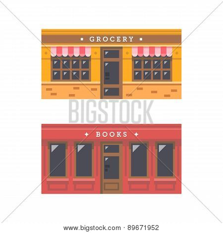 Shop Front Facade Flat Design