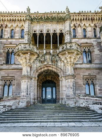 Palace Of Sobrellano And Church From Comillas, Spain