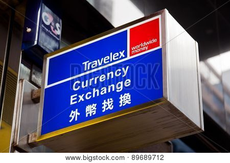 Sign of Travelex currency exchange