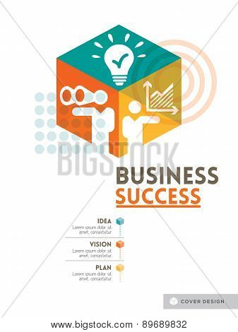Cubic Business Success Concept Background Design Layout For Poster Cover Brochure