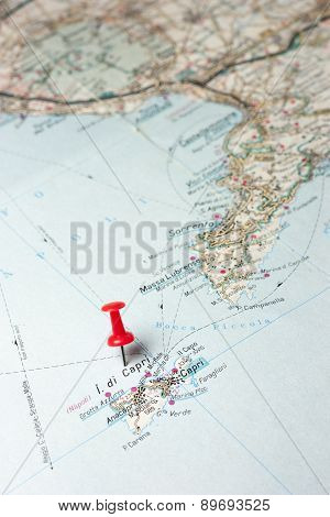 Capri Island On A Map