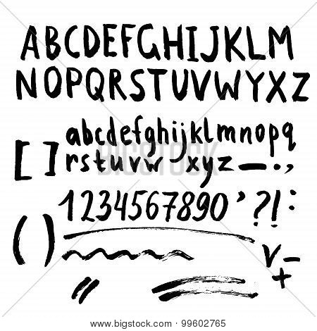 Hand drawn brush stroke font