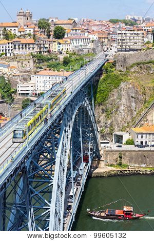 Dom Luiz bridge in Porto Cityscape Portugal