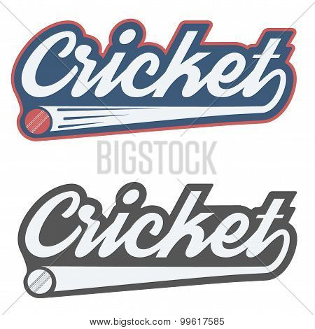 Vintage cricket label and badge