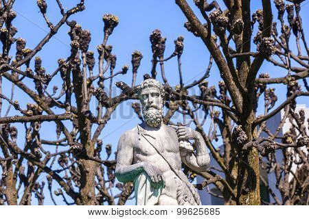 Greek Statues In Mirabell Gardens In Salzburg