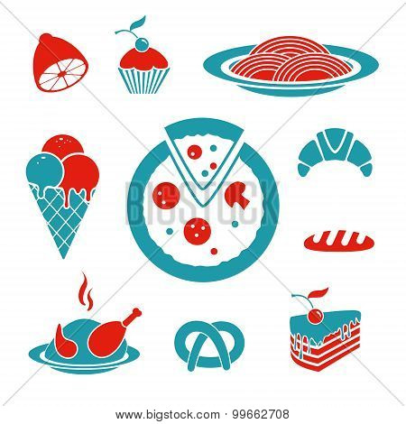 Food vector icons set