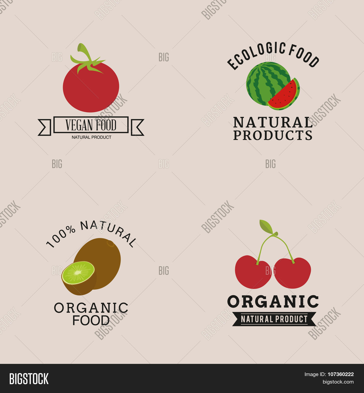 Organic Food Labels Vector & Photo (Free Trial) | Bigstock