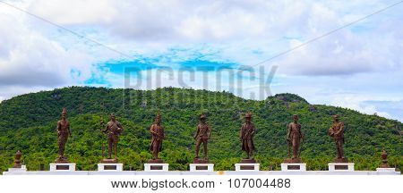 Great Giant 7 King Statues Hua Hin Thailand.