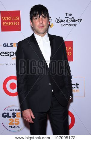 LOS ANGELES - OCT 23:  Zachary Quinto arrives to the GLSEN Awards 2015 on October 23, 2015 in Hollywood, CA.                