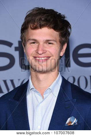 LOS ANGELES - OCT 26:  Ansel Elgort arrives to the InStyle Awards 2015  on October 26, 2015 in Hollywood, CA.                
