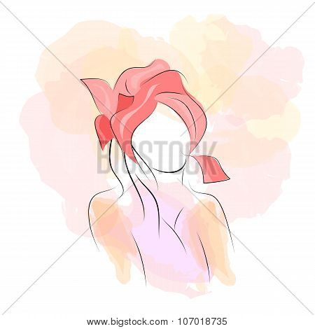 Silhouette Woman In Red Turban