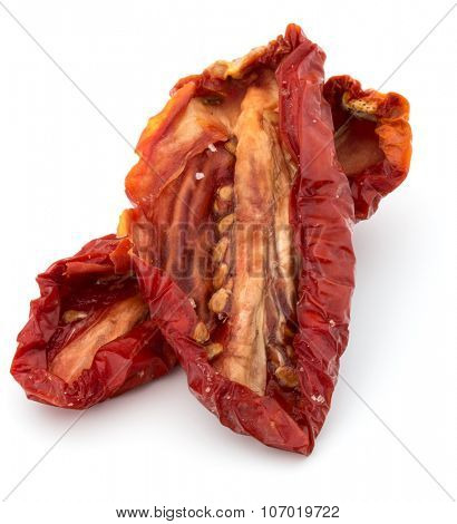 Dried tomatoes isolated on white background cutout