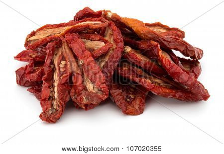 Dried tomatoes isolated on white background cutout