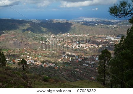 Gran Canaria, View From Above Over Valsequillo;