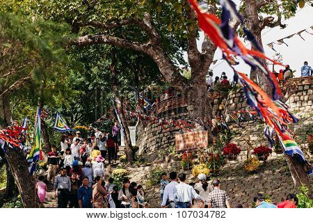 Nha Trang, Vietnam - Circa February 2015 - Unidentified People On Lunar New Year Festival In Pagoda