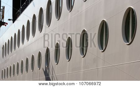 cruise ship porthole close up