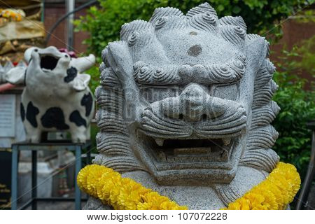 Detail At Temple In Bangkok, Thailand