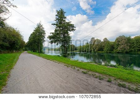 Bike Path Follows The River Adda