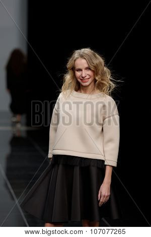 ST. PETERSBURG, RUSSIA - OCTOBER 28, 2015: Collection of Fashion House KOGEL at the fashion show during Mercedes-Benz Fashion Day St. Petersburg. It is one of most popular fashion events of the city