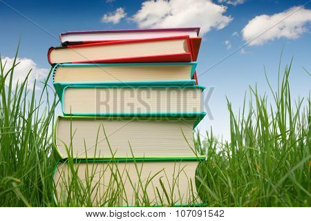 Books on the grass