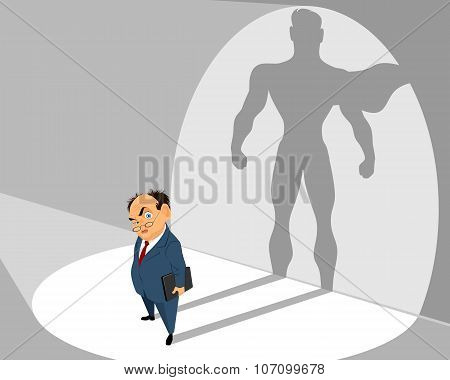 Old Businessman And Him Silhouette