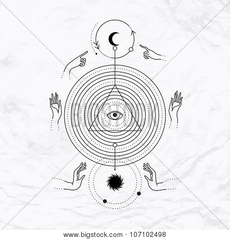 Geometric abstract mystic symbol