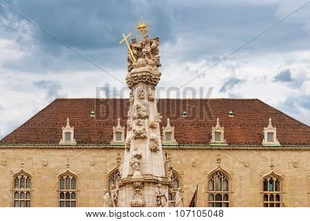 Statue Of The Holy Trinity  In Budapest Hungary