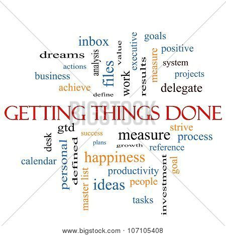 Getting Things Done Word Cloud Concept