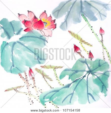 Chinese painting of a Lotus