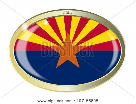 Arizona State Flag Oval Button