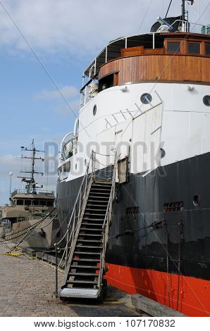 Old And Historical Boat In The Port Of Goteborg