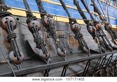 Old And Historical Boat In The Port Of Goteborg
