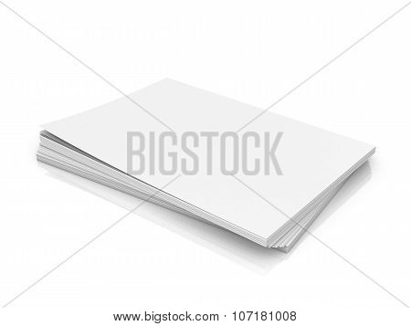 A Stack Of White Paper On A White Background.