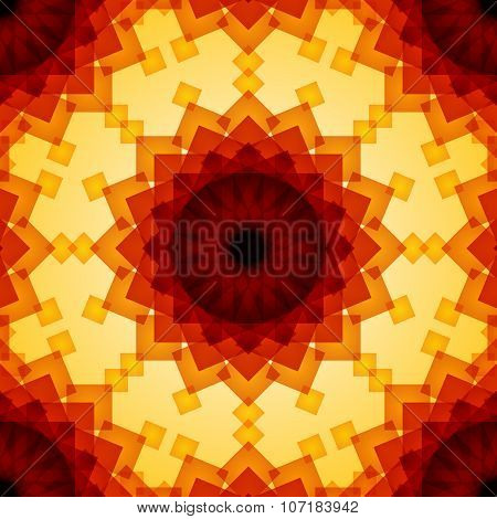 Yellow, orange and red blended transparent rectangles on light yellow background seamless pattern