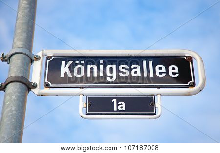Konigsallee Dusseldorf road sign