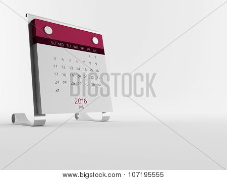 A Calendar Of The Year 2016 In White