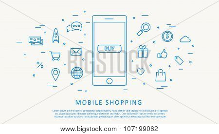 online shopping thin blue line design