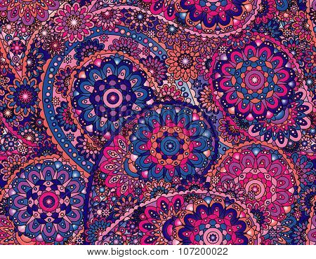 Vector flower paisley seamless pattern element. Elegant texture for backgrounds.