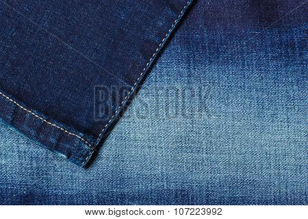 Closeup Detail Of Blue Denim