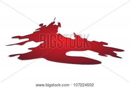 Blood Puddle, Red Drop, Blots, Stain, Plash Od Blood. Vector Illustration Isolated On White Backgrou