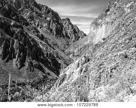The deepest parts of Colca Canyon in Peru