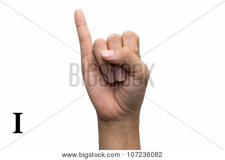 Finger Spelling the Alphabet in American Sign Language (ASL). The Letter I