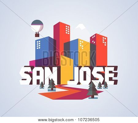 San Jose in colourful poster design.