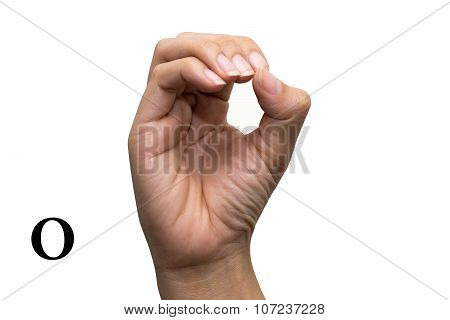 Finger Spelling the Alphabet in American Sign Language (ASL). The Letter O