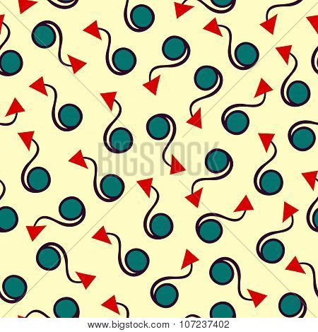 Circles And Lines Vector Seamless Pattern
