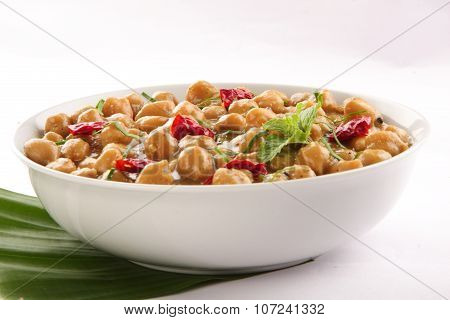 Tasty vegetarian chana masala curry dish