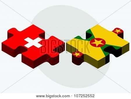 Switzerland And Grenada Flags