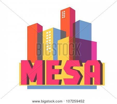 Mesa city logo in colorful vector