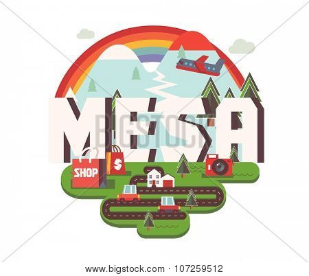 Mesa city logo in colorful vector